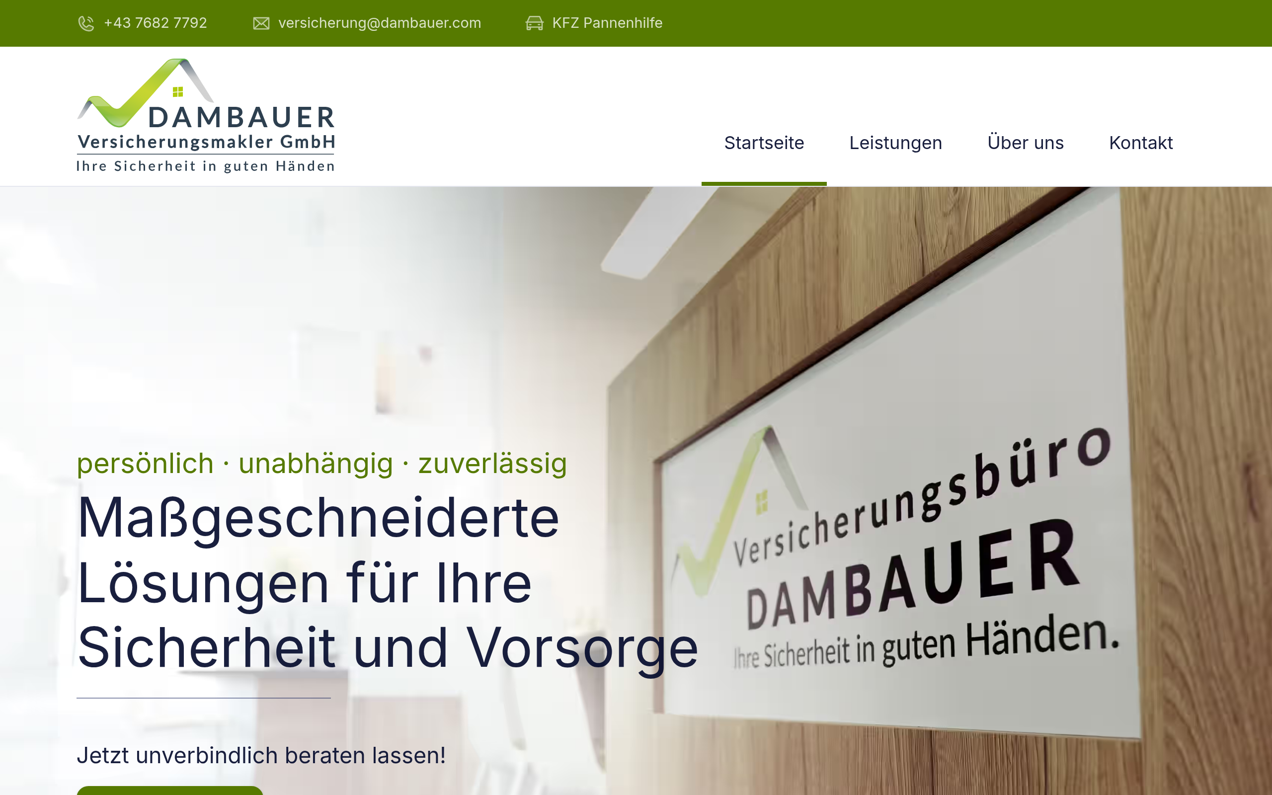 Dambauer Versicherungsmakler Website Preview